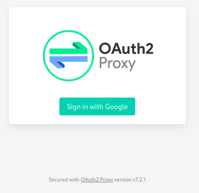 OAuth2 Proxy login interface with Google authentication